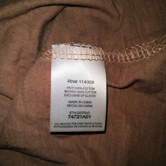 Ten Sixty Sherman Womens Tank Top Size Large Tan Thrush  Flare Hem V Neck - Picture 7 of 7